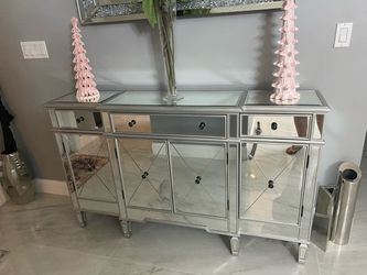 7 Drawer glass tv stand/table buffet