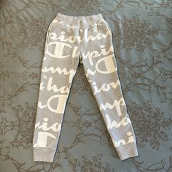 Champion Reverse Weave Blanket Print Logo Jogger Sweatpants Gray Women’s Small