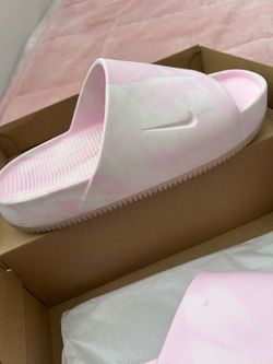 Nike Pink Marble Calm Slides