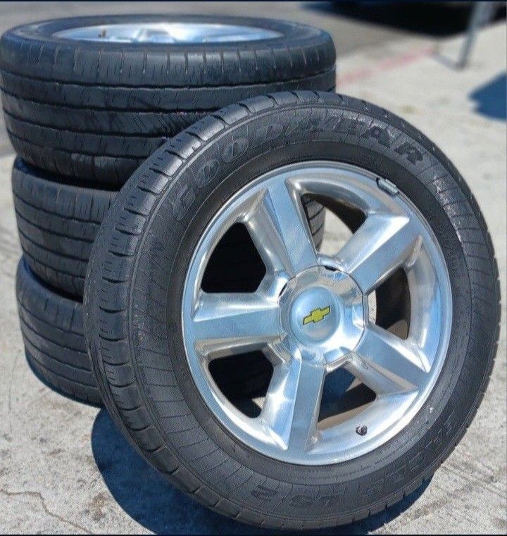 20" Chevy Silverado GMC Sierra Factory Stock OEM Wheels & Tires Tahoe Suburban Escalade Yukon Ram Tundra Titan Rims Rines Llantas.. Setof4