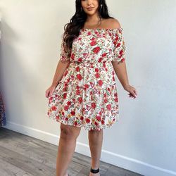 Brand New Floral Off The Shoulder Sundress 1x 2x 3x 