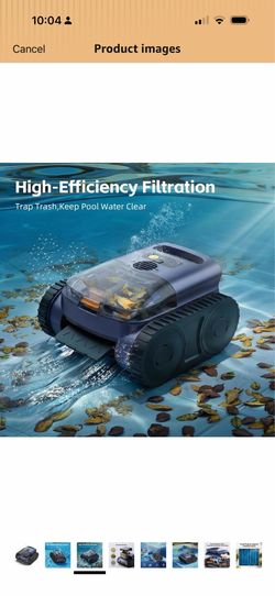 Pool Vacuum for Inground Pool, Cordless Pool Cleaner Robot with Smart Navigation, Self-Parking, LED Indicator, Wall&Waterline Above Ground Pool Vacuum