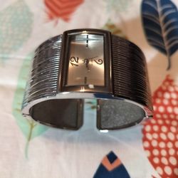 Silver Hinged Cuff Watch, Brand New Perfect Condition 