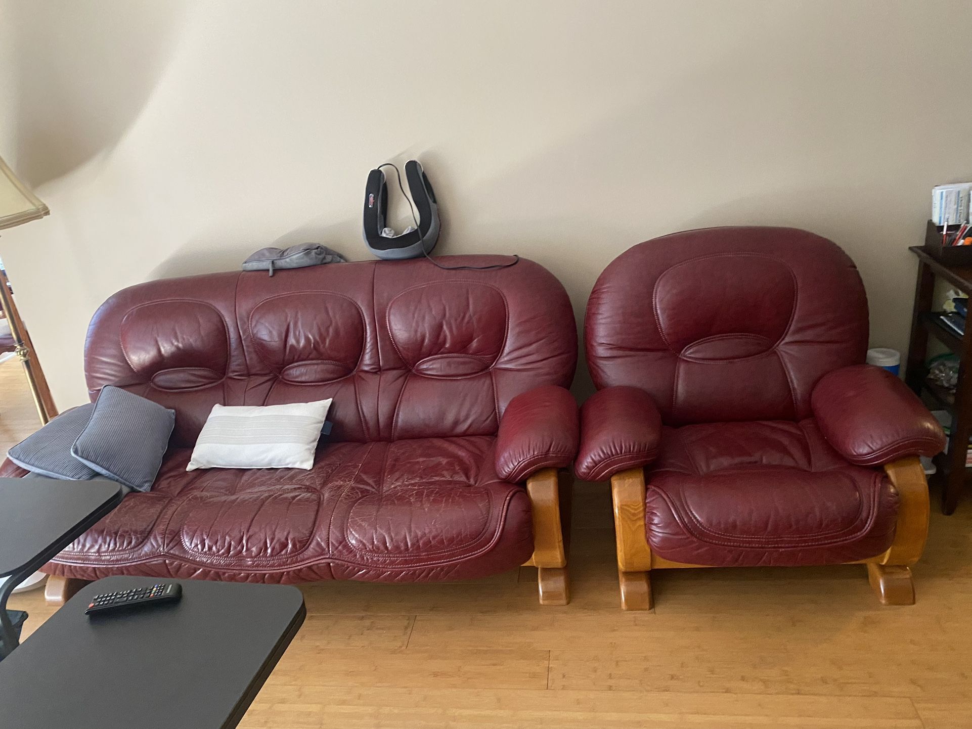 2 Red Arm Chairs