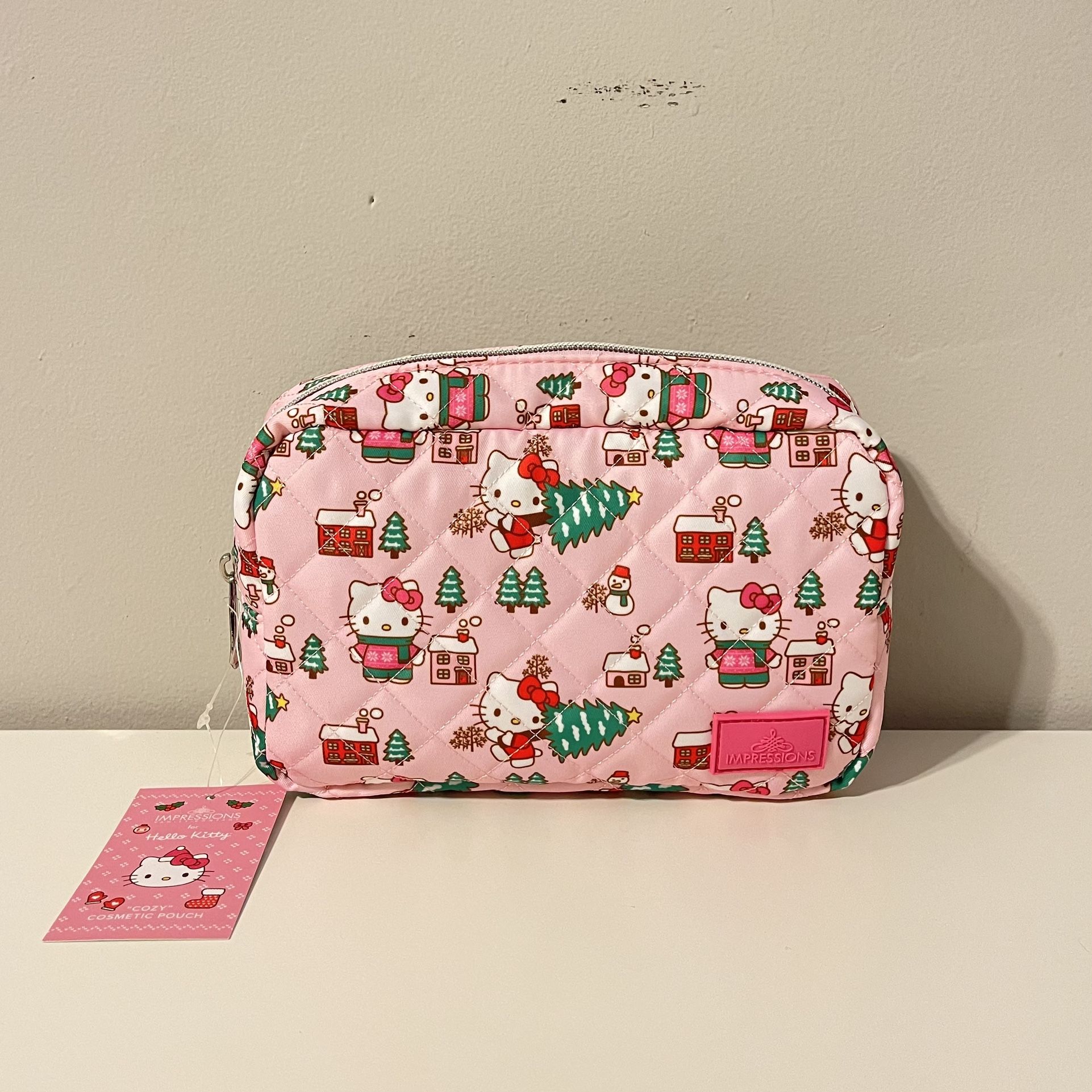 Impressions Vanity Hello Kitty Christmas Quilted Cosmetic/Makeup Pouch