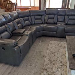 New Gray Power Recliner Sectional Couch : Free Delivery 