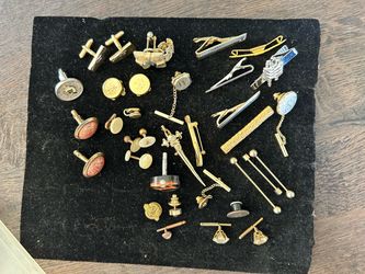 Vintage Men's Cufflinks and Tie Clips Lot