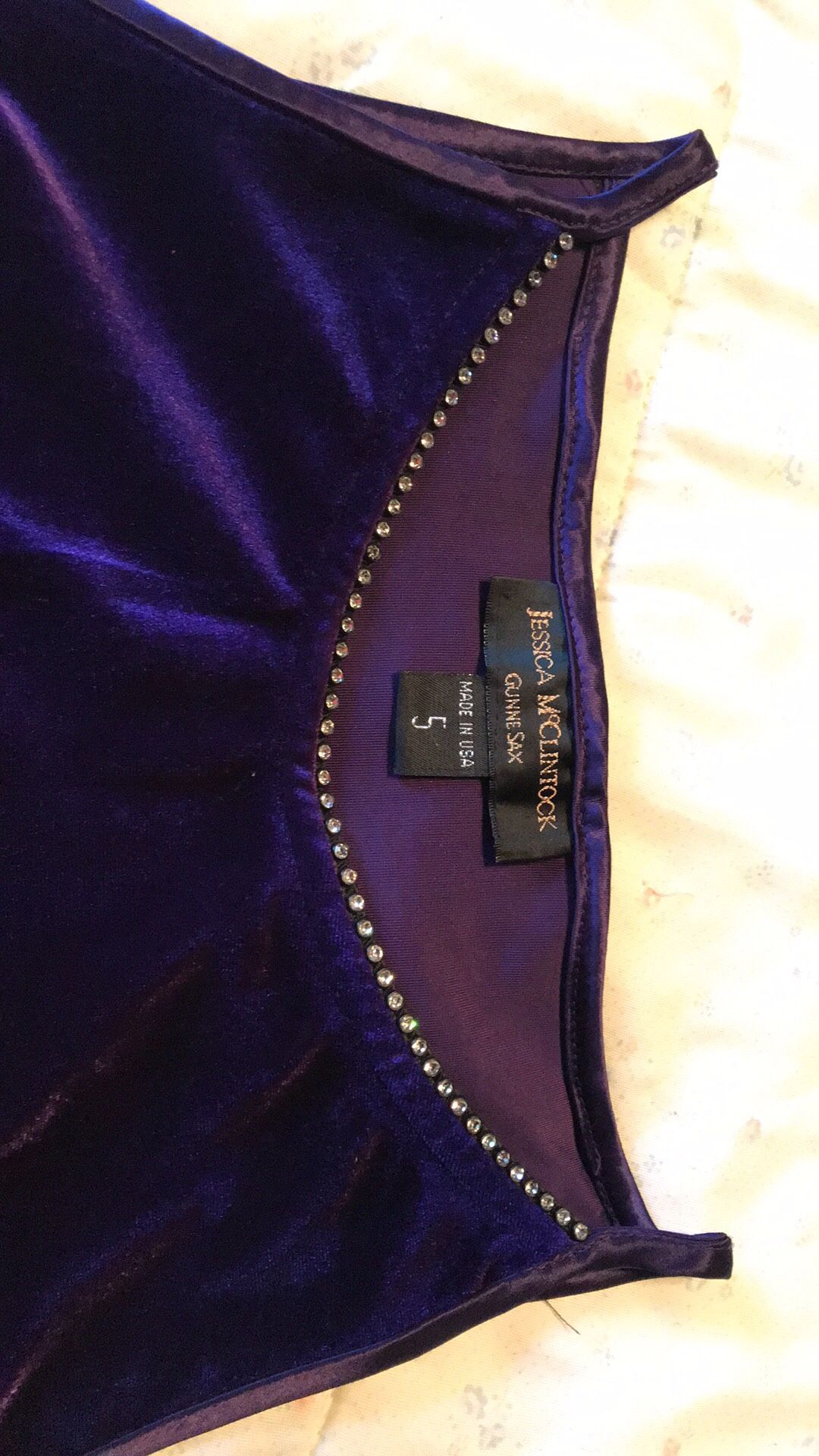 Juniors size 5 purple velvet dress