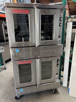 Full Size Gas Convection Ovens Blodgett Double Stack Zephaire 2 Speed On Wheels #4918