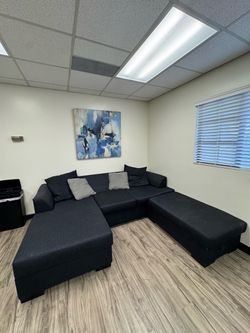 Large Dark Gray U-Shaped Sectional Sofa