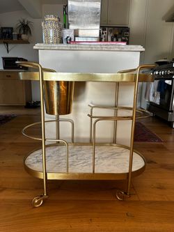 West Elm Marble bar cart