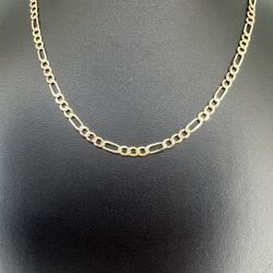14kt Tri Color Solid Figaro Necklace 3.5mm 8.67grams 22” 158955 2