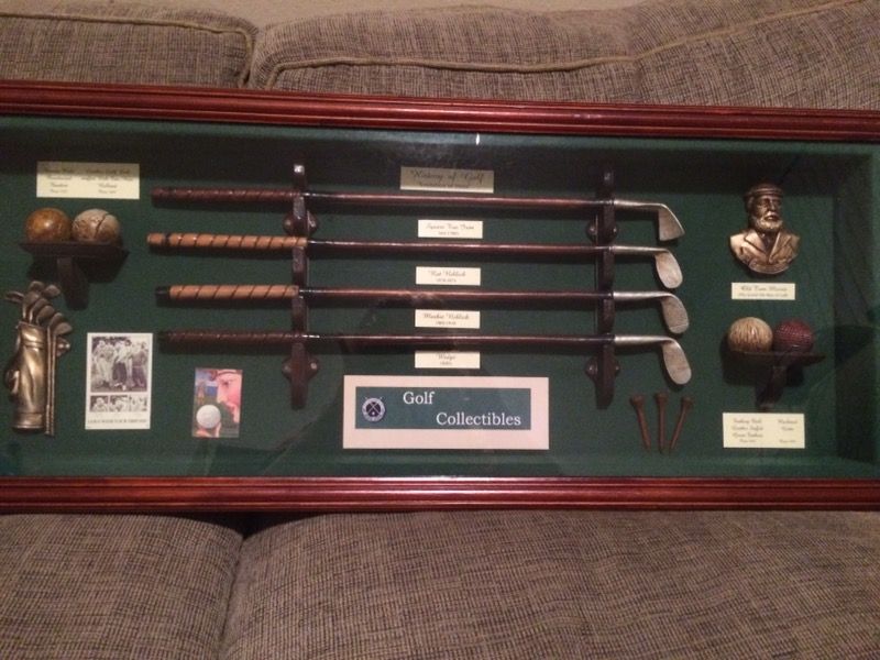 History of golf "Evolution of irons" shadow box