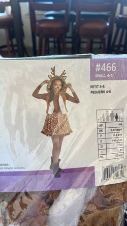 Girls Deer Halloween Costume Size Small 4-6