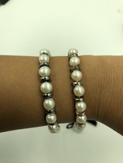 Honora 925 STER Silver Round Freshwater Pearl Bracelet 7.5”