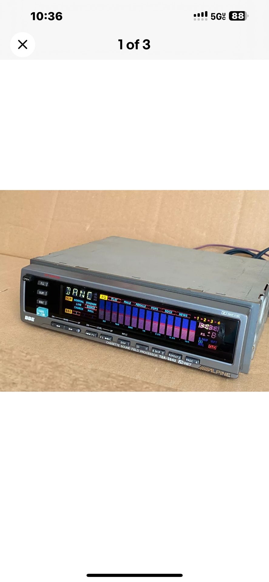ALPINE EQUALIZER CASSETTE SOUND FIELD PROCESSOR TDA-5643 for ALPINE EQUALIZER CASSETTE SOUND FIELD PROCESSOR TDA-5643 for