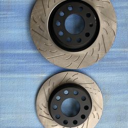 Custom Slotted Brake Rotors & Hawk HPS Pads - VW, Audi, Toyota Fitment