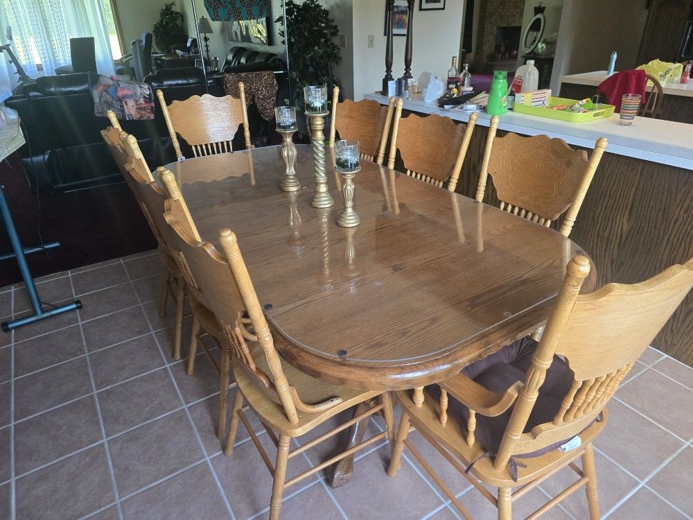 Antique Wood Large Dinning Table