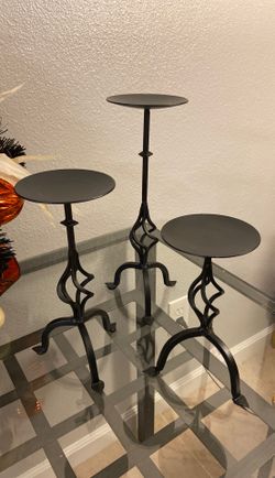 Pillar candle stands set of 3 plus one bonus