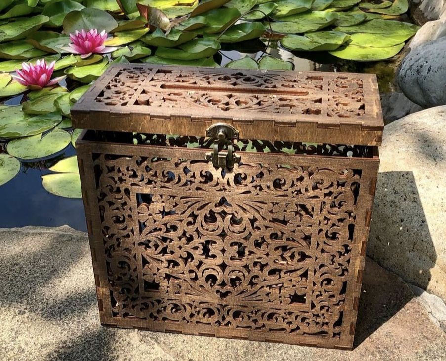 Rustic Dark Brown Card Box