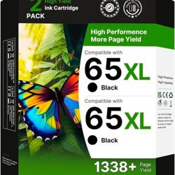 65XL for HP 65 Black Ink Cartridge High-Yield Replacement