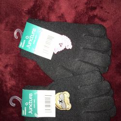 2 New Pairs Of Gloves Girls 