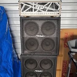 EVH 5150III 100W Tube Amp Head, Peavey Cabinets, Pedalboard, music equipment bundle