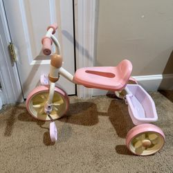 Pink toddler tricycle bike with basket need gone ASAP