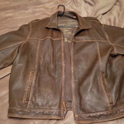 Tommy Bahama Brown Leather Jacket XXL