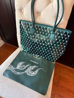 Starbucks Mermaid Scale Tote Bag with Pouch