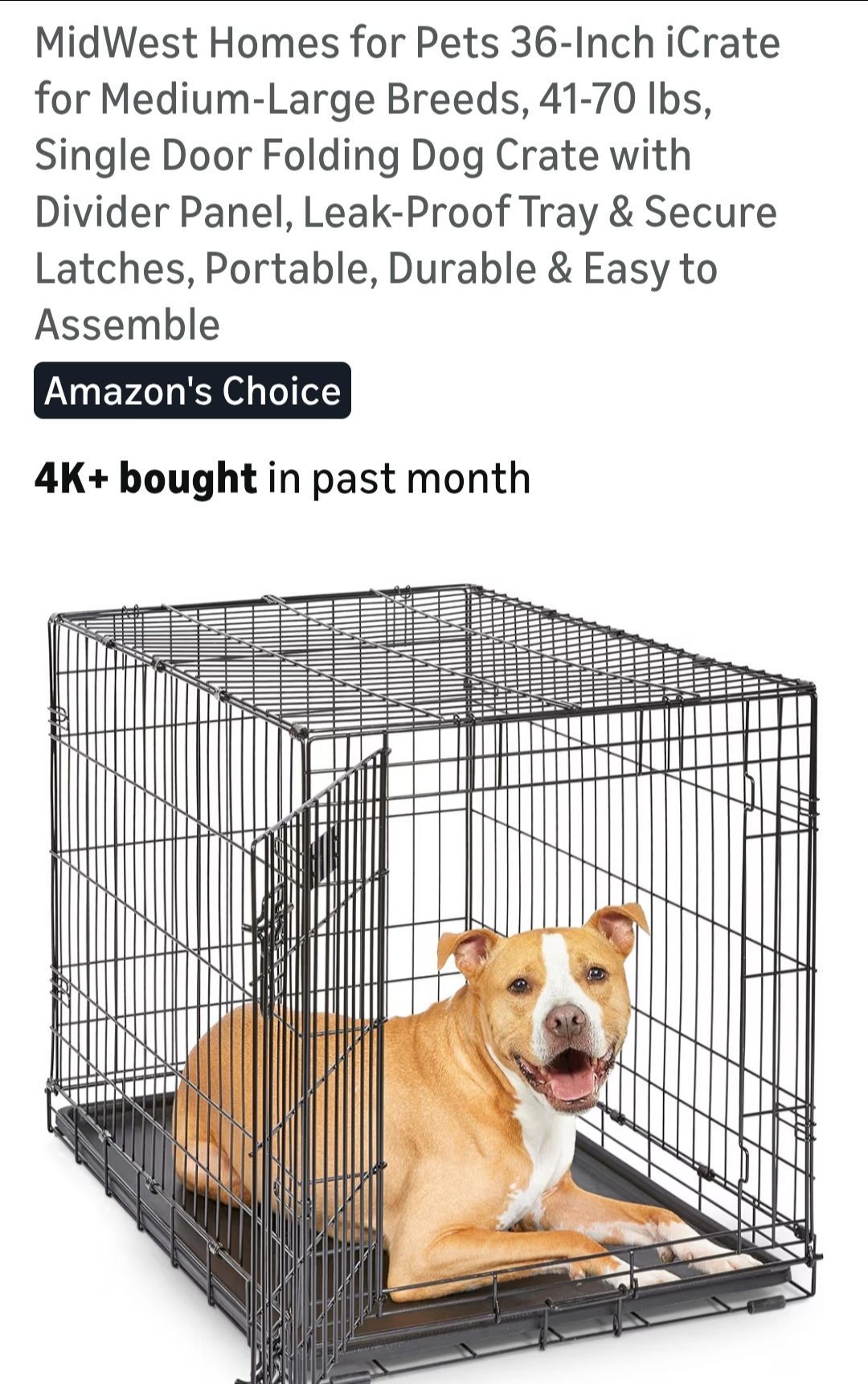 Dog crate 36 inches