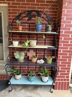 Bakers Rack / Outdoor Plant Stand, 52” W x 22” D x 84” H