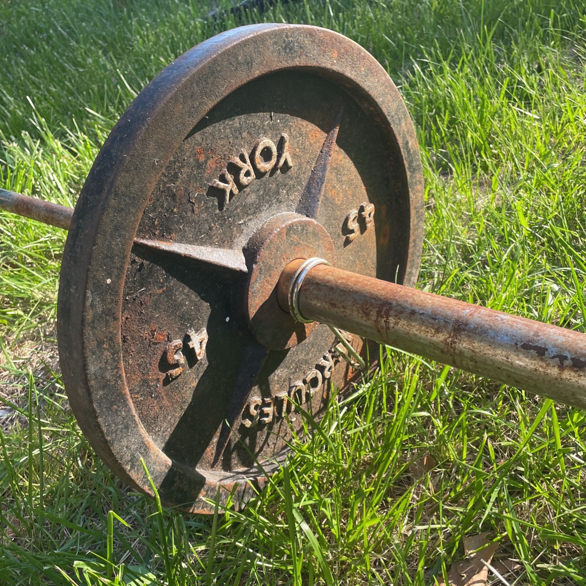 45 Lb Plates (2) And Barbell
