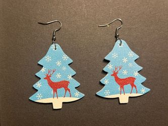 $5 for 2! Christmas Tree Reindeer Dangle Earrings
