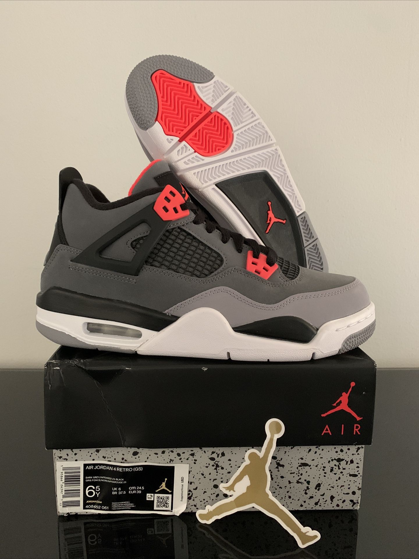 Jordan 4 Retro Infrared (GS) Kids' - 408452-061 - US