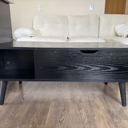 Dark Oak Table with Protruding Top