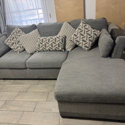 Playday Gray 93” 2 Piece Left Arm Facing Pop-Up Sleeper Chaise Sectional 