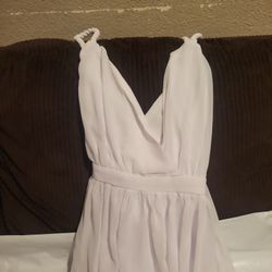 White Chiffon Skater Dress Size 14