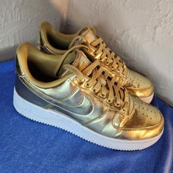 Nike Air Force 1 Metallic Gold Size 9 Women