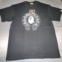 Chrome Hearts X By Bathing Ape Black Tee (Size S, M, and L
