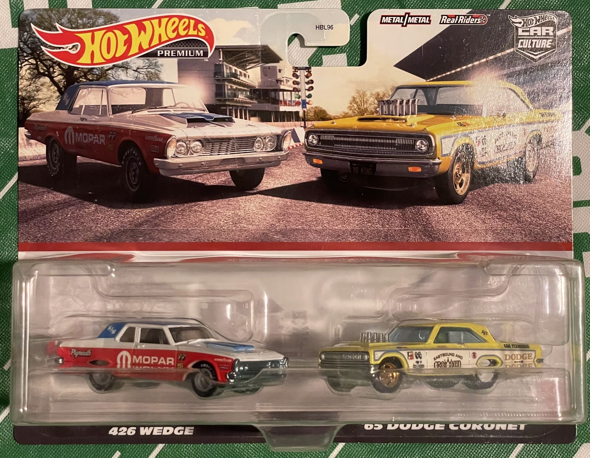 Hot Wheels Premium 2-Pack-'63 Plymouth Belvedere 426 Wedge & '65 Dodge Coronet. -1:64-
