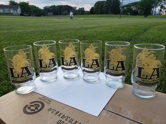 Vintage LA BEER ANHEUSER BUSCH Bar Drinking Glass