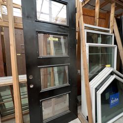 Black Door with Glass Panels 36x95