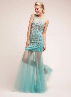 Cinderella Divine Aqua Blue Beaded Prom Dress | Size [X] Sweet 16 Gown 