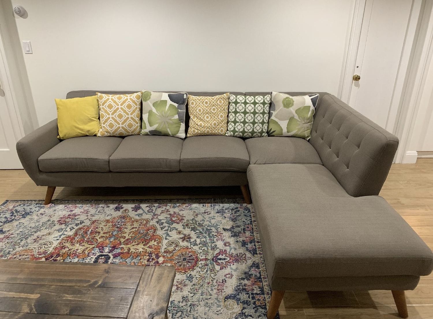 Mid-Century Modern Gray Sectional Sofa by George Oliver