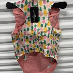 LUCY & CO Dog Rain Coat Poolside Chillin Pineapples Reversible