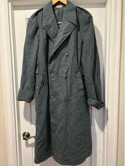 Vintage  Swiss military surplus Wool Overcoat - Heavy Grey Great Coat