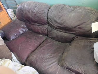 Dark Brown Leather Loveseat Sofa