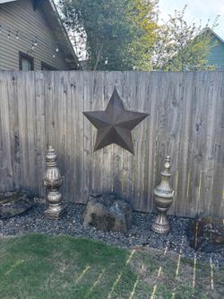 Set of Two Tall Vintage inspired Ornamental Garden decor