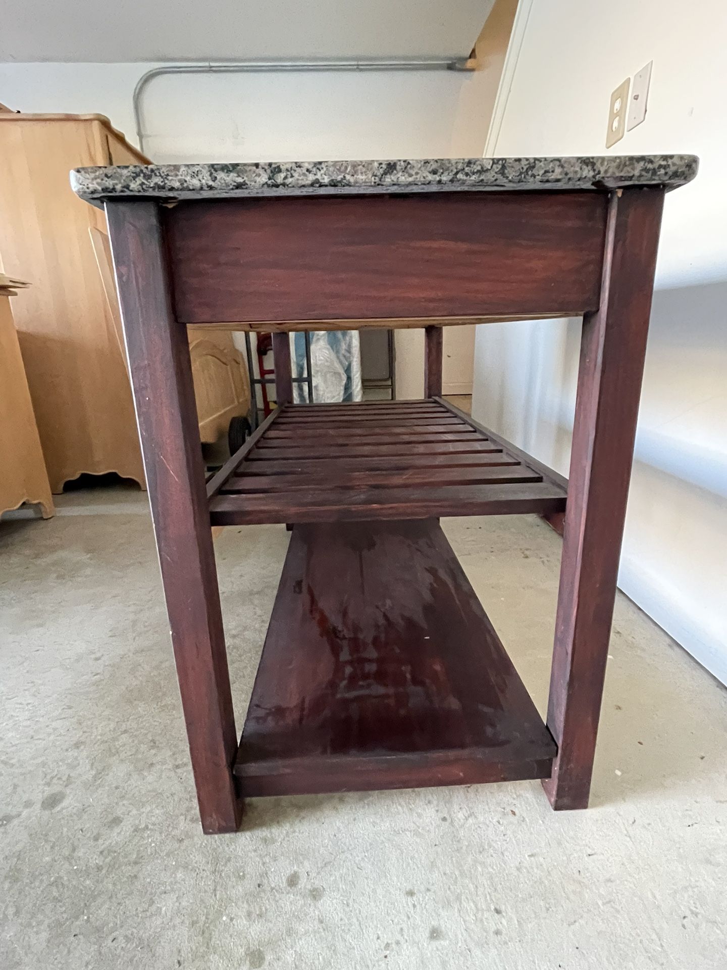 Marble Top Work Table With 2 Drawers And 2 Shelves for Sale in Lakewood